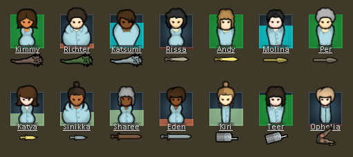 Мод Show Draftees Weapon - показать оружие персонажей для RimWorld