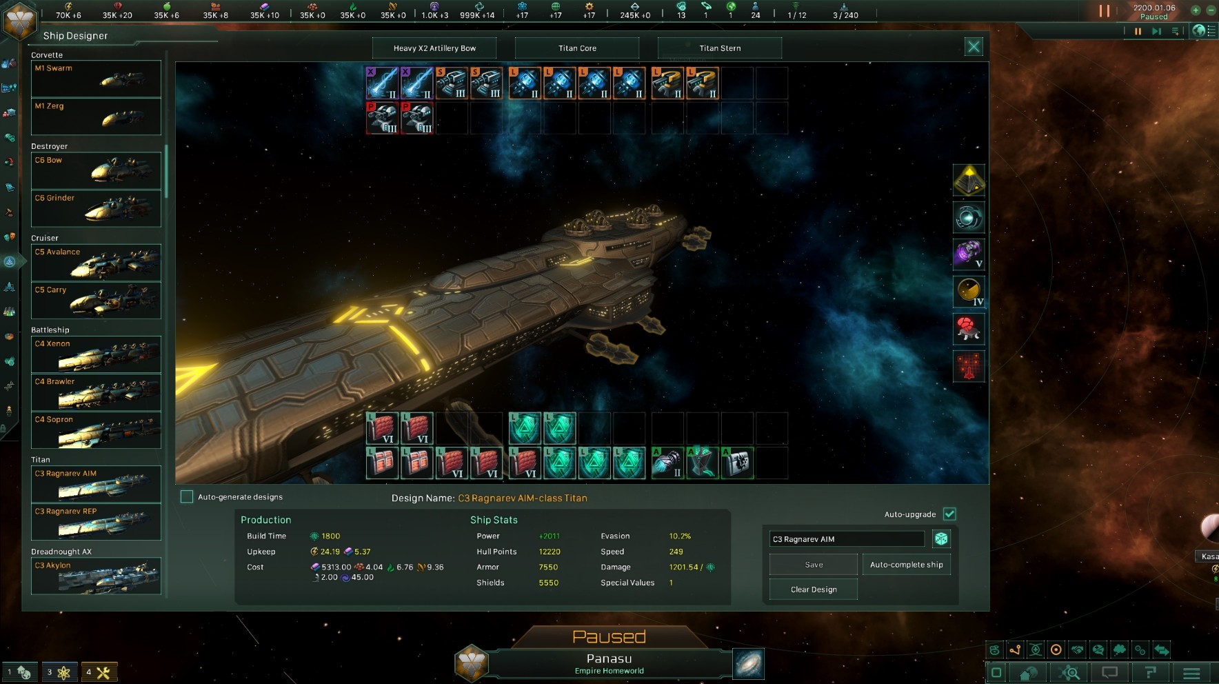 Мод на Древний Дредноут и Улучшенный Титан для Stellaris